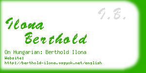 ilona berthold business card